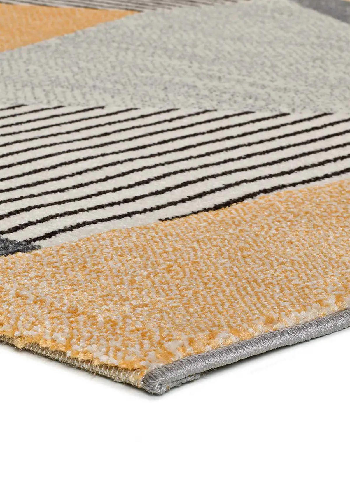 WEBTEPPICH Grau Gladys 60/120 cm - Dunkelgelb/Grau, Naturmaterialien/Textil (60/120cm) - Atticgo