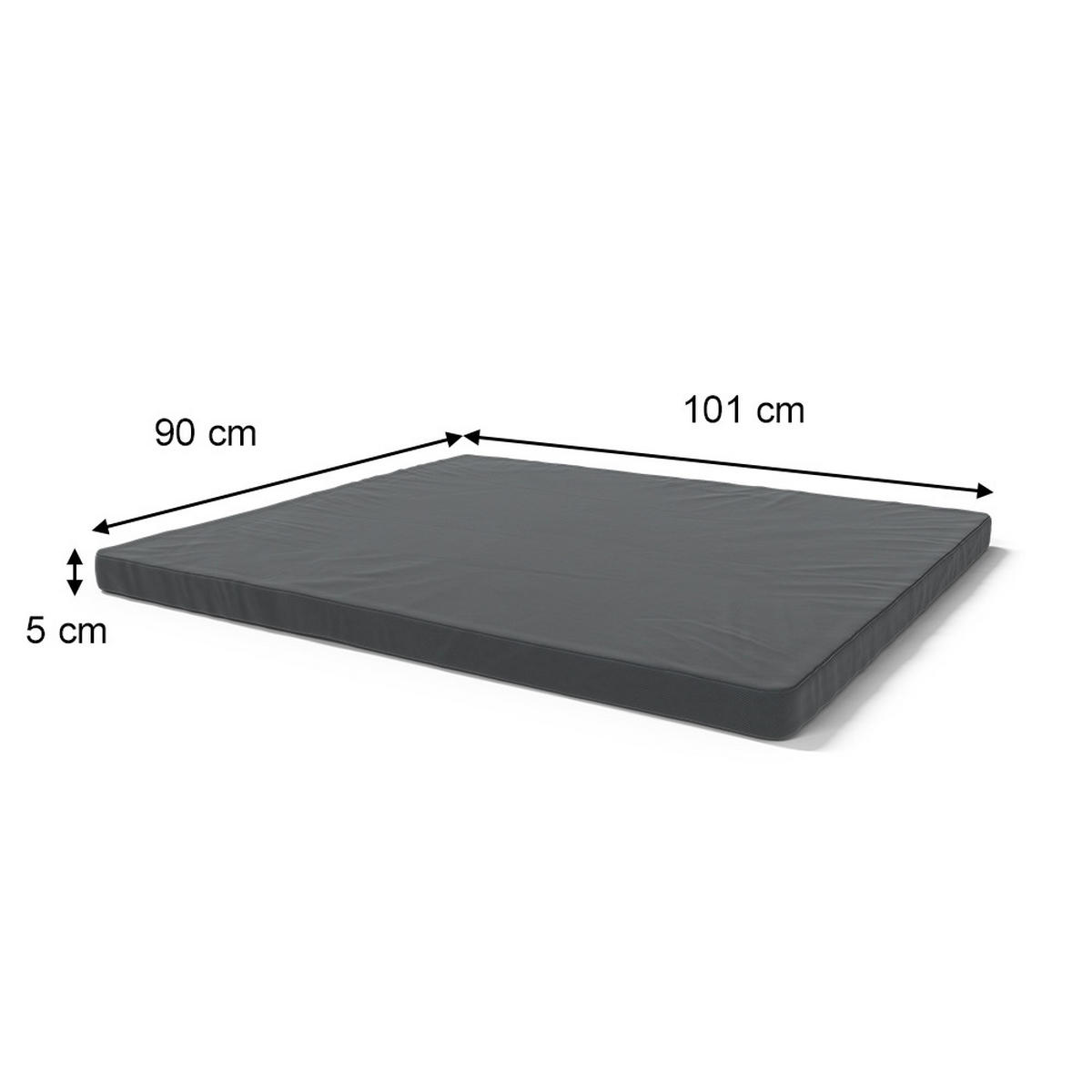 KINDERMATRATZE Teddy Grau 100 x 101 cm - Grau, Textil (90/101cm) - VitaliSpa