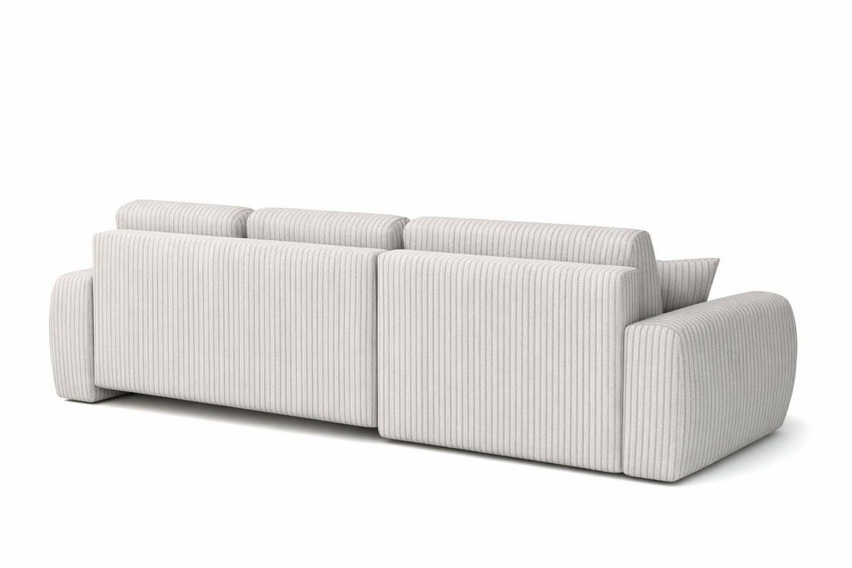 ECKSOFA Mit Schlaffunktion Und Bettkasten L-Form Ivo L, Cordstoff Poso, Beige, Rechts - Beige, Holz (250/142cm) - Kaiser Möbel