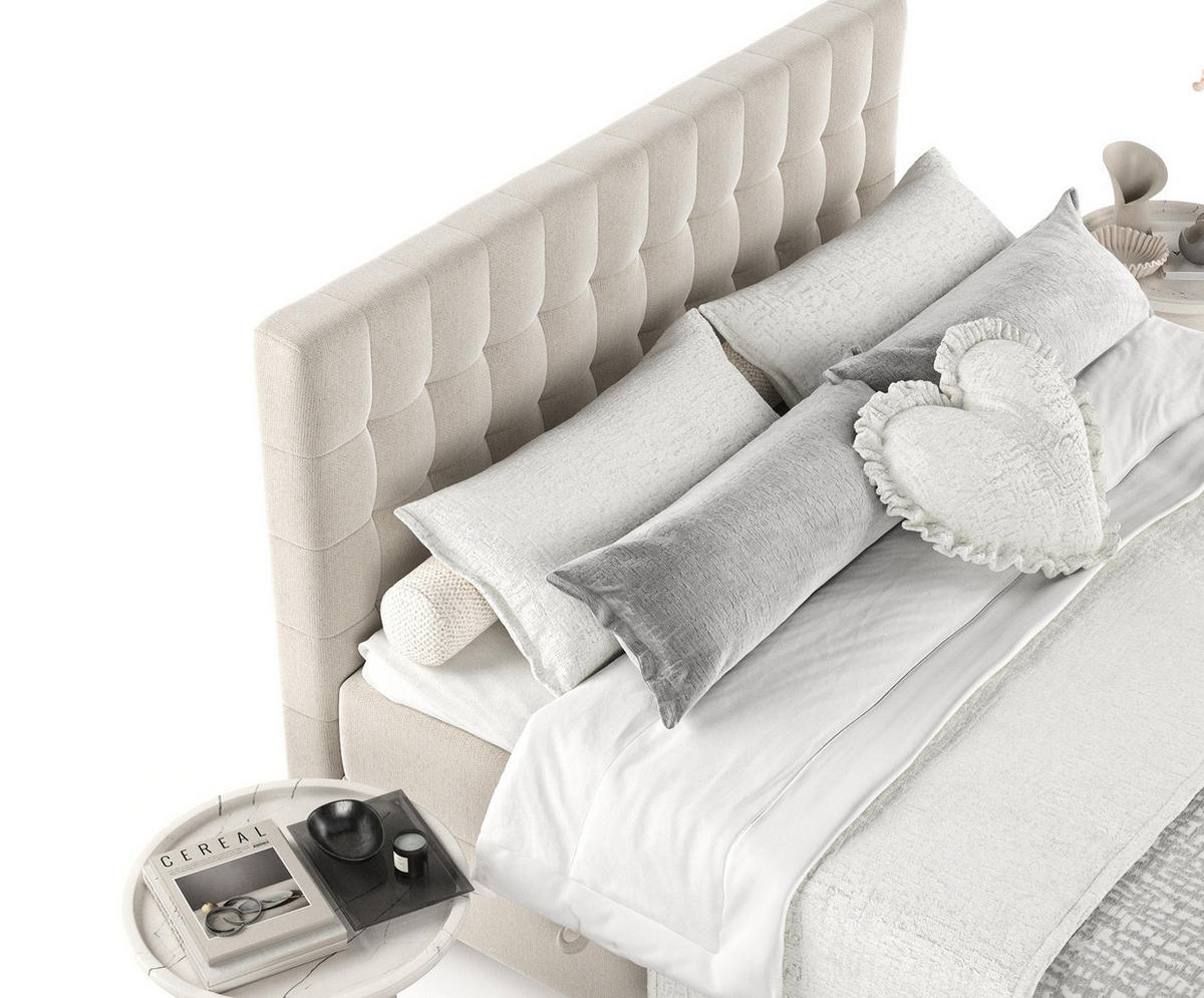 BOXBETT Divine Beige 140/200 cm - Beige/Schwarz, Holz/Holzwerkstoff (140/200cm) - Maison de Reve