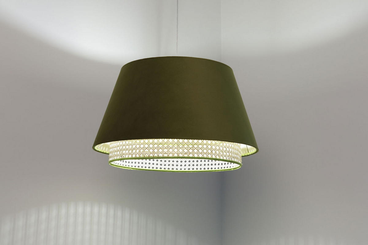 HÄNGELEUCHTE Grün 50/31 cm - Beige/Grün, Kunststoff (50/1.3/31cm) - ONZENO