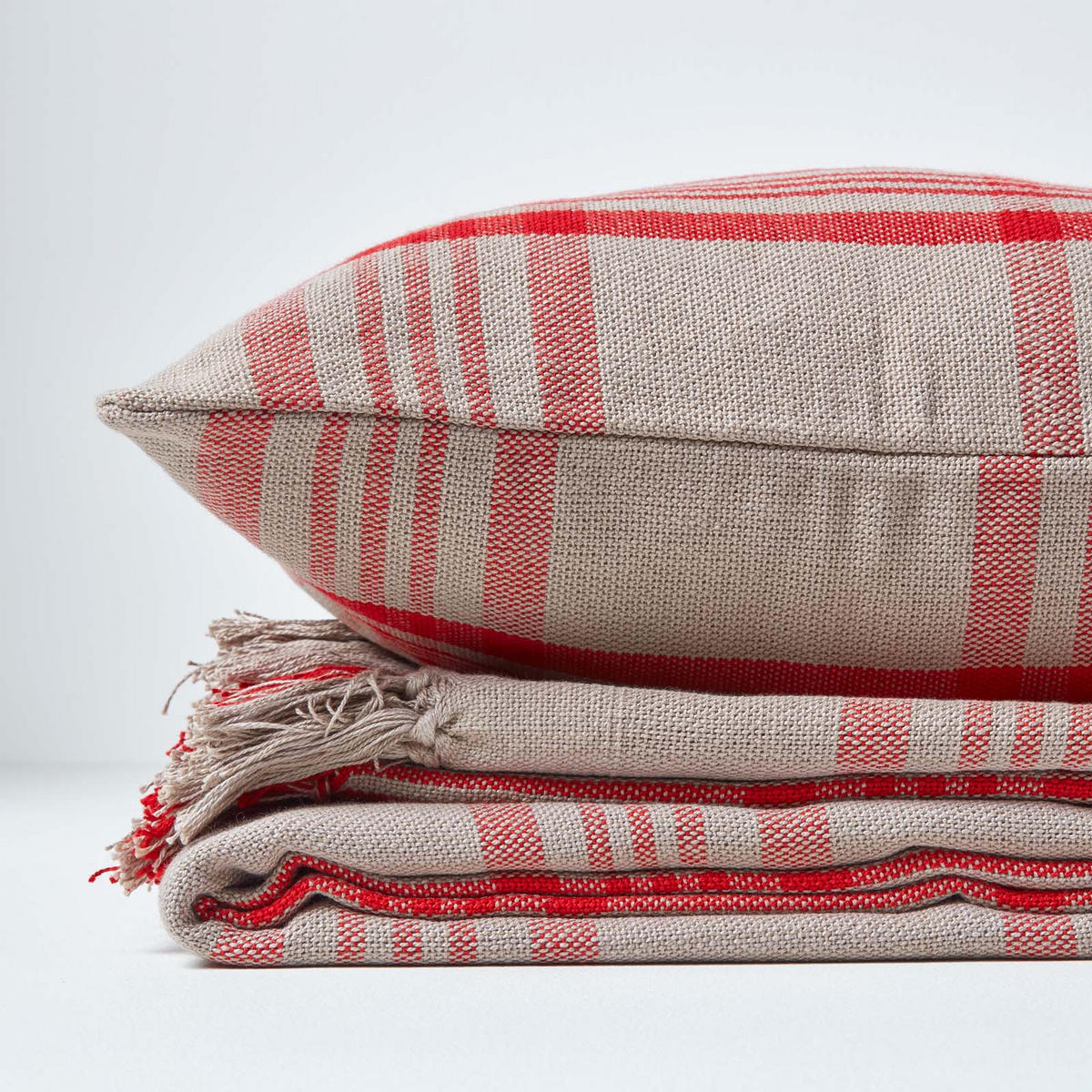 ÜBERWURF 225/255 cm, Schottenkaro, 100% Baumwolle - Dunkelrot, Textil (225/255cm) - Homescapes