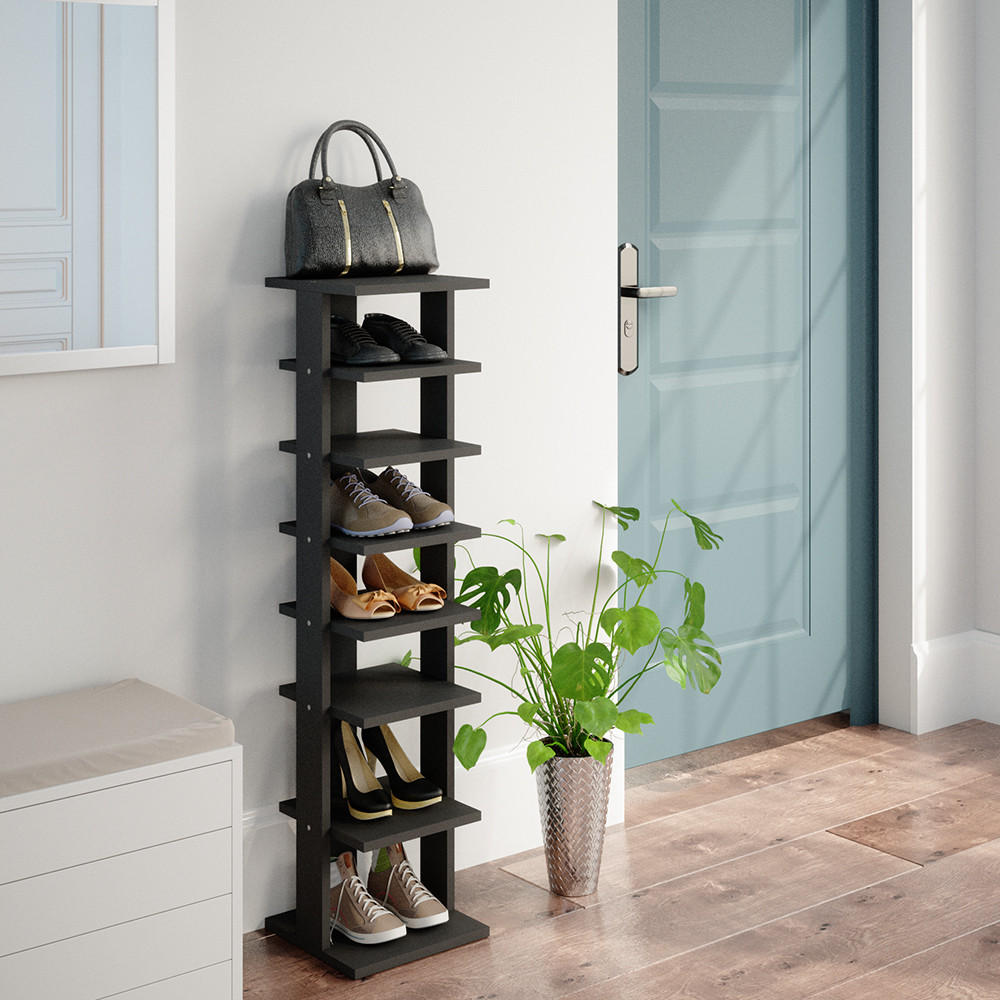 SCHUHSCHRANK Sara Anthrazit 26.7 x 110 cm - Anthrazit, Holzwerkstoff (26.7/110/27.7cm) - Vicco