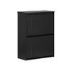SCHUHSCHRANK mit 2 Klappen Schwarz - Schwarz, Holzwerkstoff (61/81/26cm) - SoBuy