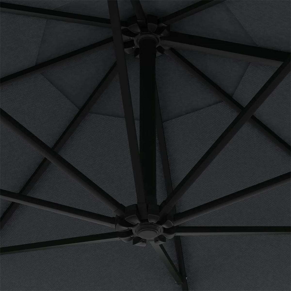 SONNENSCHIRM Zur Wandmontage Mit Metall-Mast 300 Cm Anthrazit - Anthrazit, Textil (300/300cm) - vidaXL