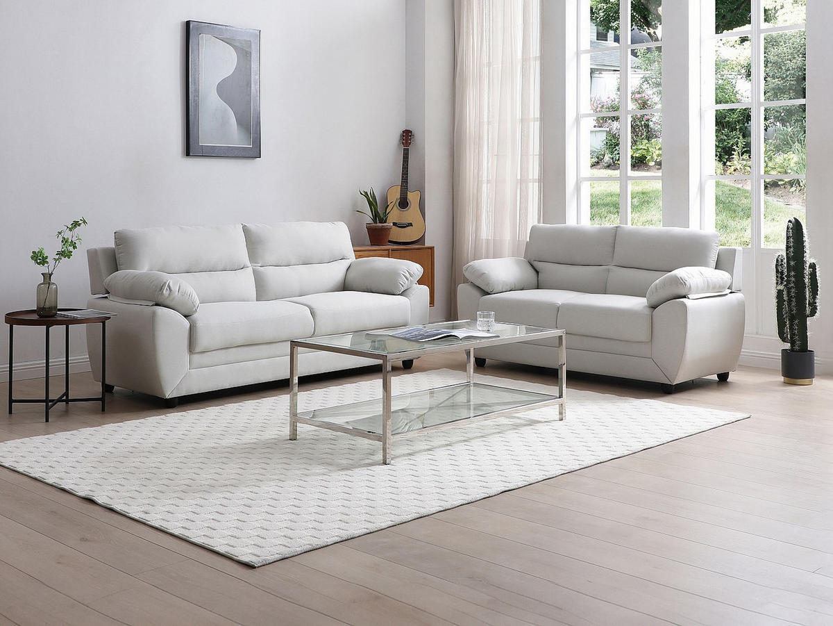 COUCHGARNITUR ohne Schlaffunktion - 5 -Sitzer - Polyester - beige - MANOA - Beige, Textil (201/88/82cm) - Vente-Unique