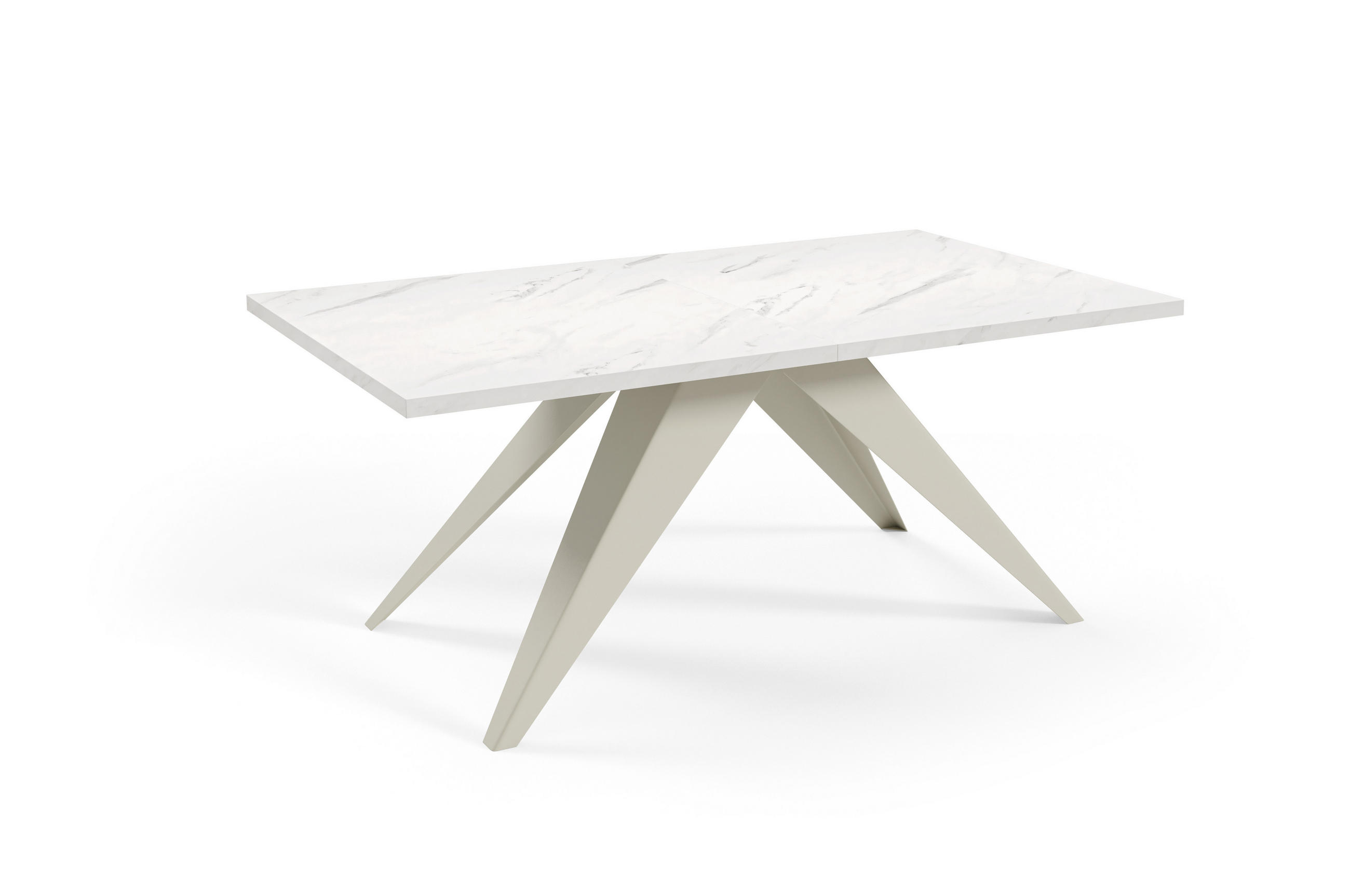 ESSTISCHE SENTO - Kaschmir/Weiß, Holzwerkstoff (90/160/76cm) - Meblini