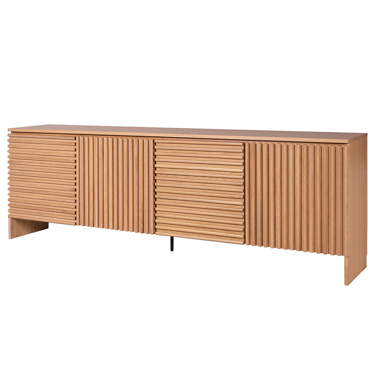 SIDEBOARD - Akazie massiv / Eisen, 230 cm - Eichefarben, Holzwerkstoff (231/75/40cm) - home24