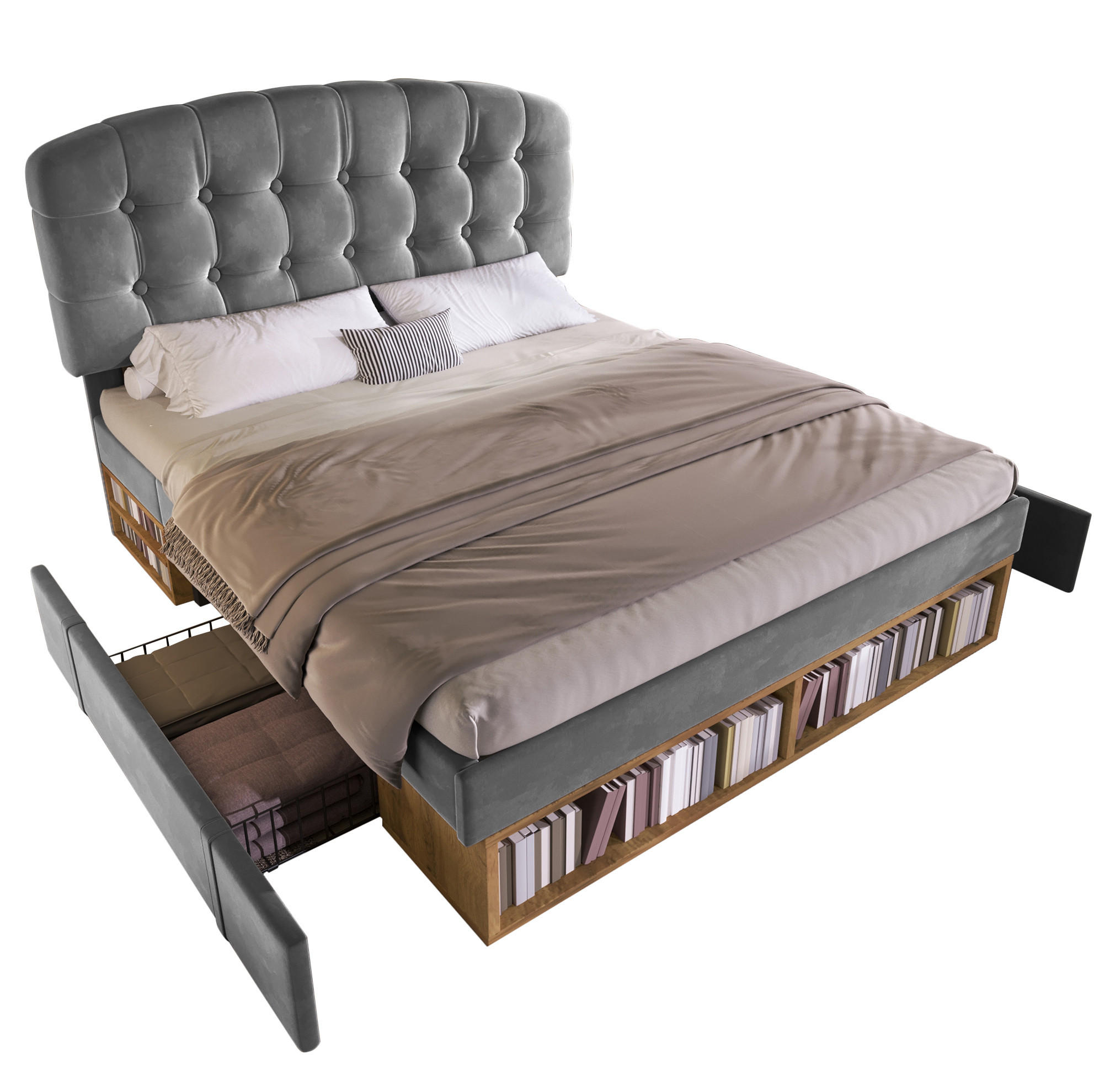 Meubliv Bett Grau 140x200 cm