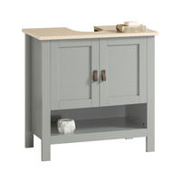 WASCHBECKENUNTERSCHRANK, Hellgrau, 60x60x30cm - Grau, Holzwerkstoff (60/60/30cm) - SoBuy