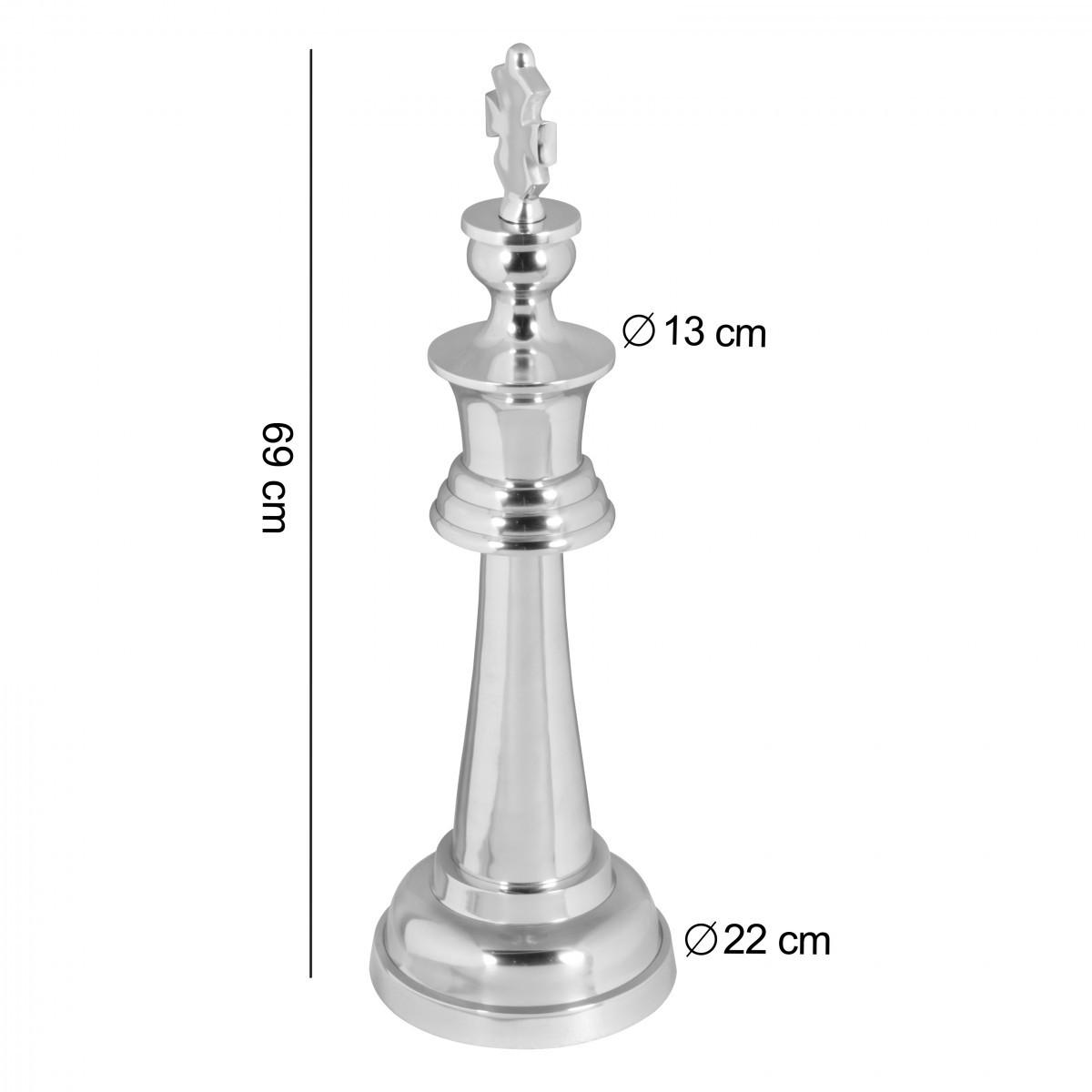 DEKOFIGUR Schachfigur Aluminium poliert 70 cm Silber - Silberfarben, Metall (22/70/22cm) - KADIMA DESIGN