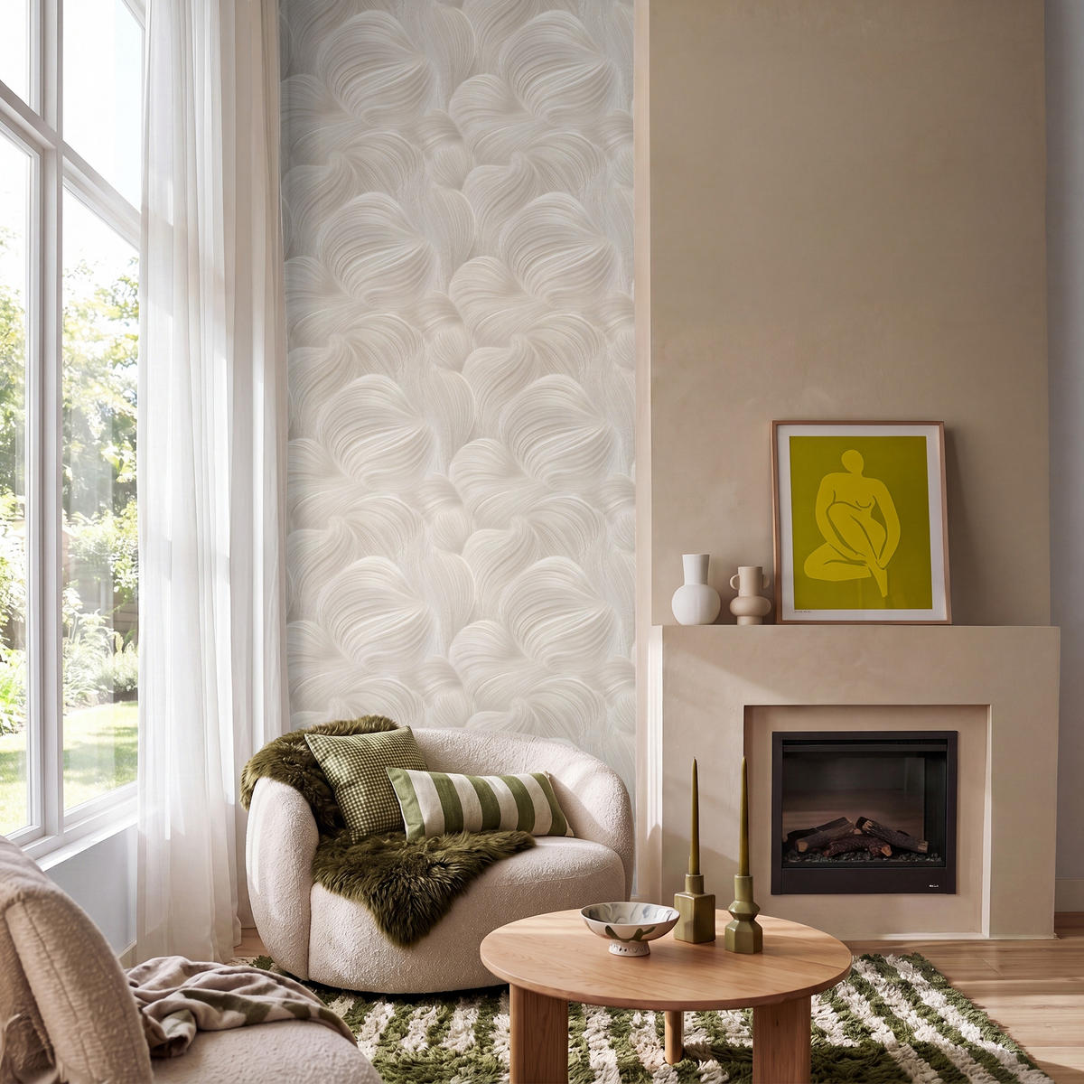 TAPETE - Lines - Ventilator - Beige - 120x280 cm - Creme, Papier (120/280cm) - OnlyWow