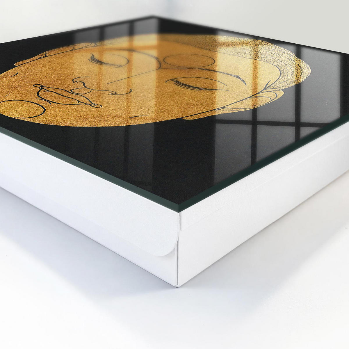 SCHLÜSSELBOX Weiß 30x30 cm – Türöffnung nach rechts - Stille Meditation - Schwarz, Metall (30/30/5cm) - TULUP