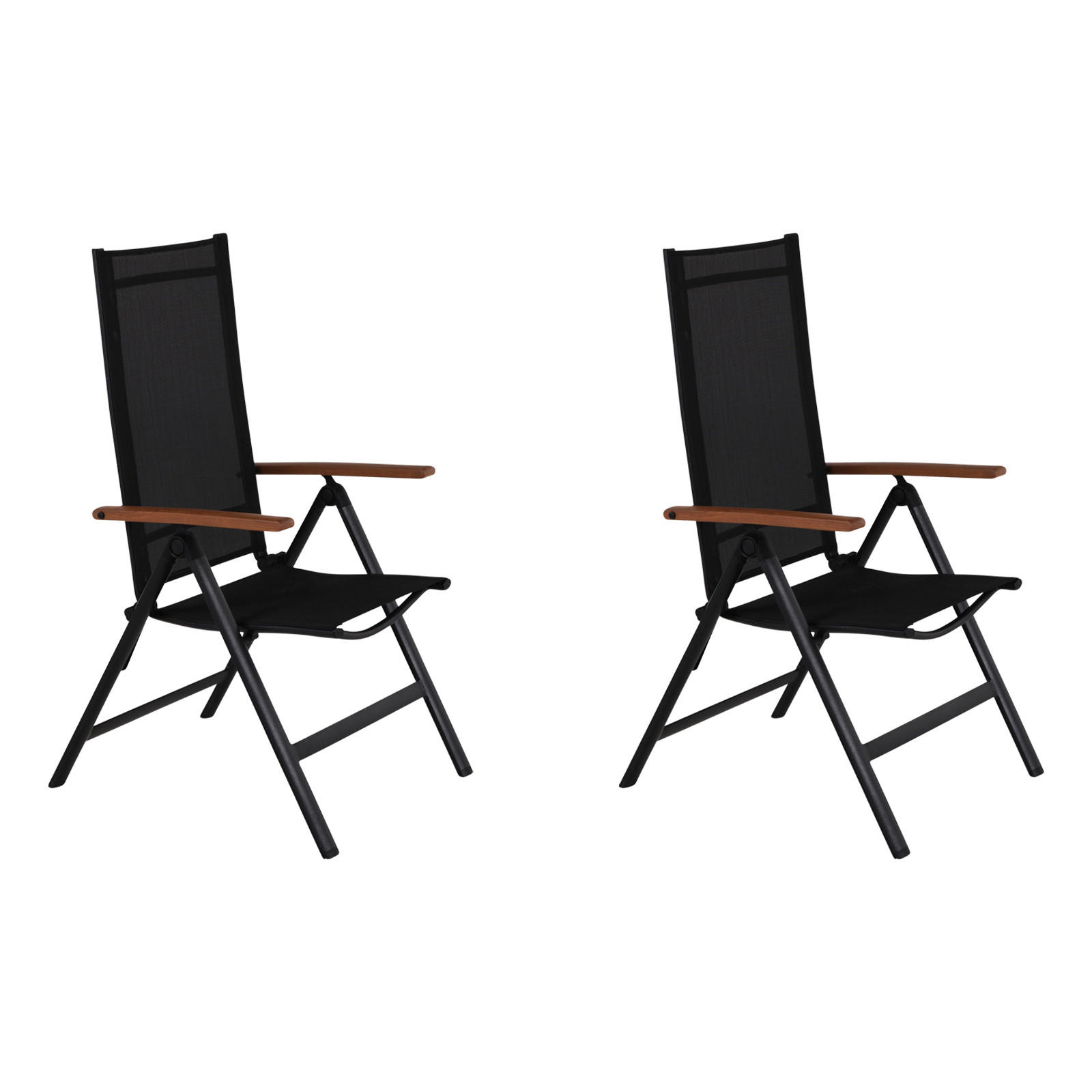 GARTENSTUHL Schwarz 2er Set - Schwarz, Holzwerkstoff (57/110/68cm) - ebuy24