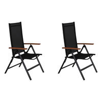 GARTENSTUHL Schwarz 2er Set - Schwarz, Holzwerkstoff (57/110/68cm) - ebuy24