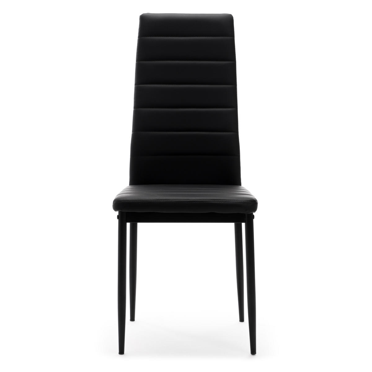 STUHL Set FADO 4x aus Ökoleder - schwarz - Schwarz, Leder/Metall (45/99/50cm) - NEW HOME