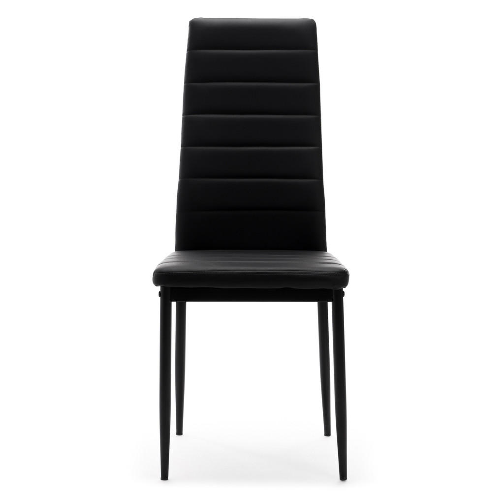 Thumbnail - NEW Home Stuhl, Schwarz, Leder, 45x99x50 cm, Esszimmer, Stühle, Esszimmerstühle, Vierfußstühle