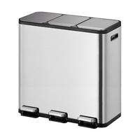 MÜLLEIMER rechteckig 45 Liter 50,8x60,5x32,1 cm Silber - Silberfarben, Metall (60.5/50.8/32.1cm) - PROREGAL