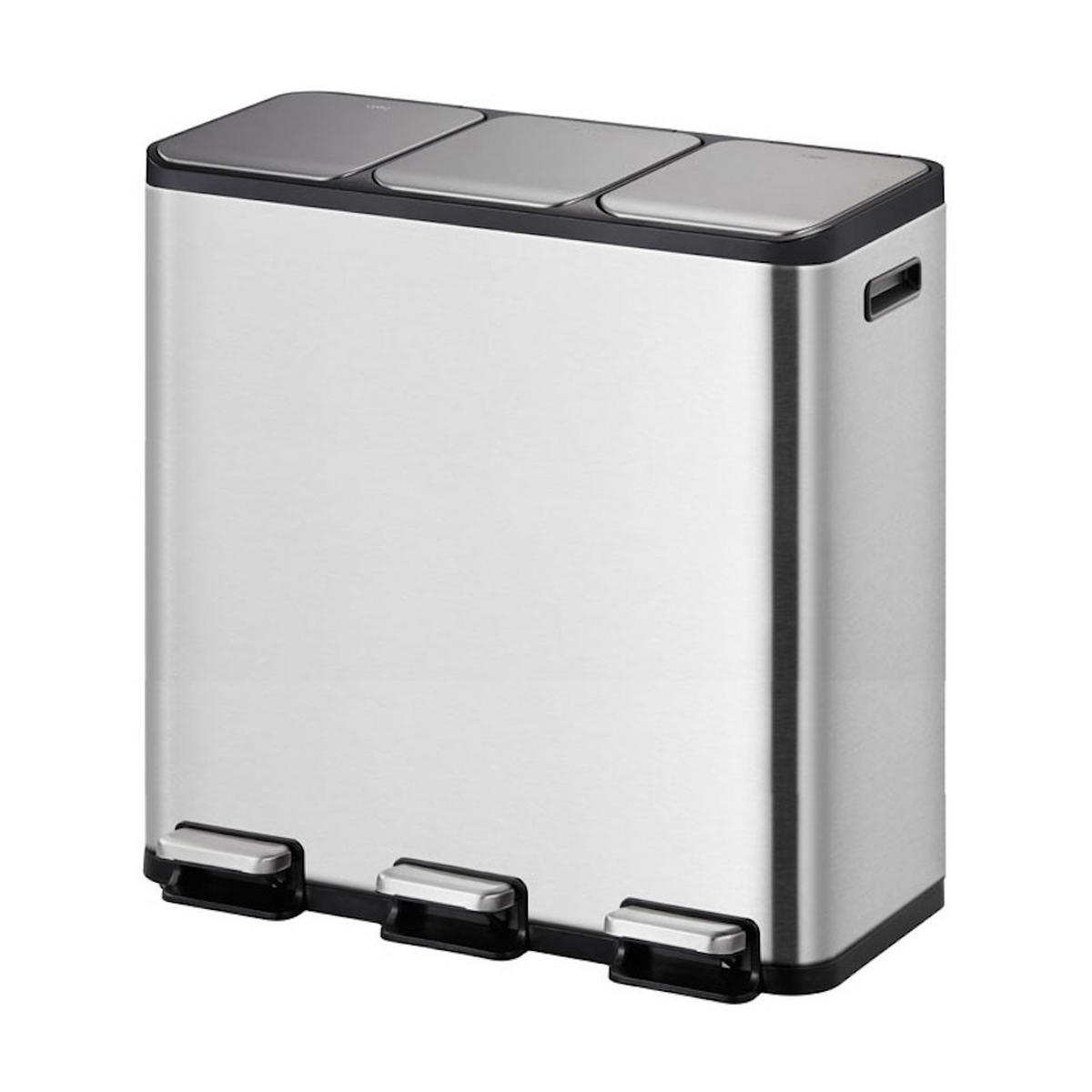 MÜLLEIMER rechteckig 45 Liter 50,8x60,5x32,1 cm Silber - Silberfarben, Metall (60.5/50.8/32.1cm) - PROREGAL