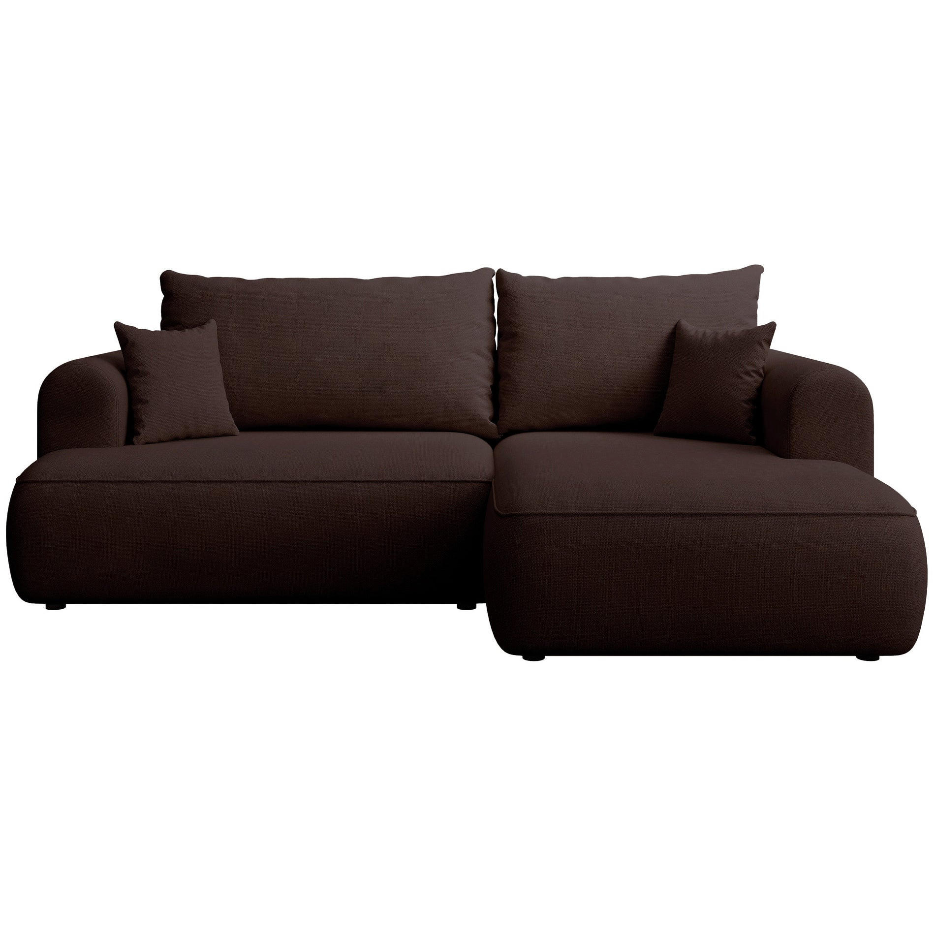 ECKSOFA Ovo Mini Braun rechts - Schwarz/Braun, Kunststoff/Textil (156/238cm) - Selsey