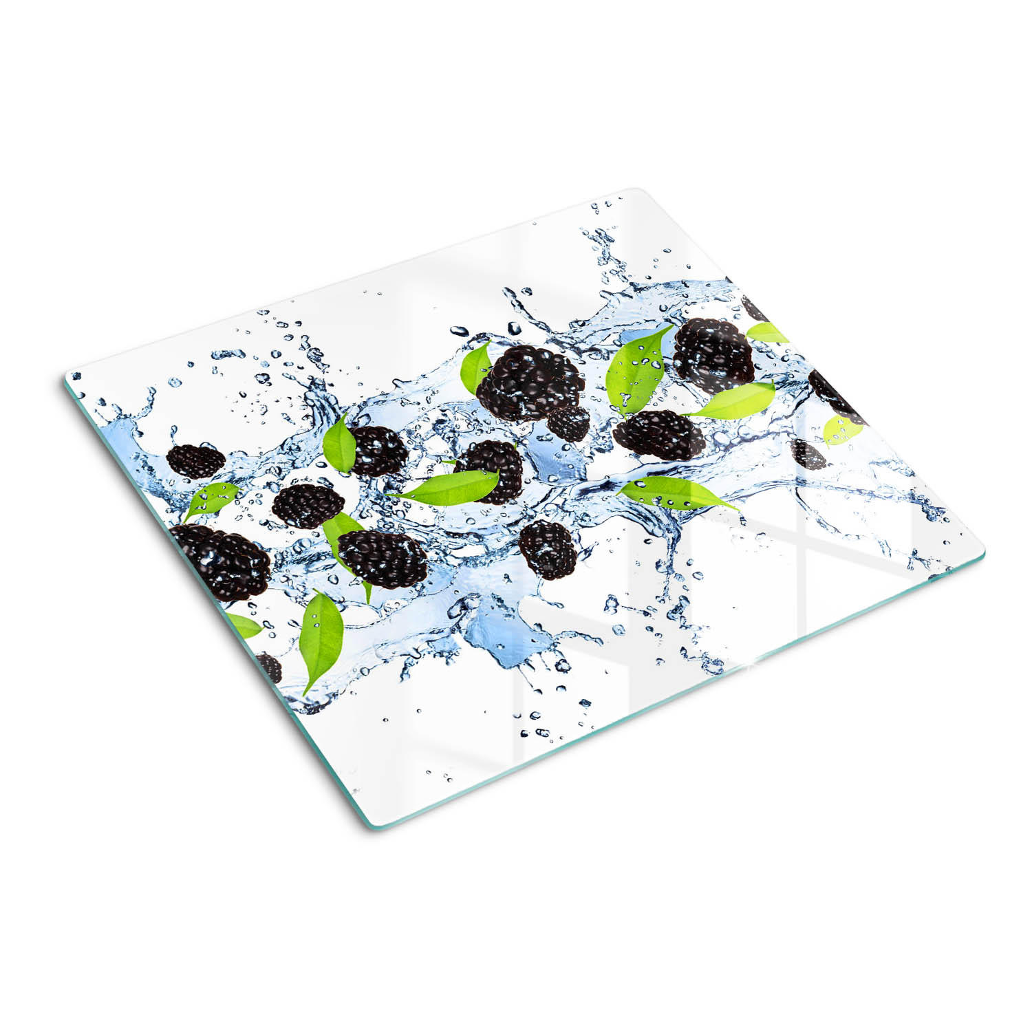 GLASPLATTE 60x52 cm Brombeerwasser - Schwarz, Glas (60/0.4/52cm) - TULUP