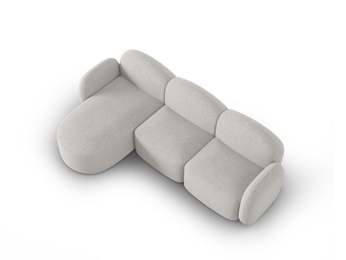 ECKSOFA links Blair aus Chenille-Stoff silber meliert 4 Sitzplätze - Silberfarben, Textil (155/272cm) - Micadoni