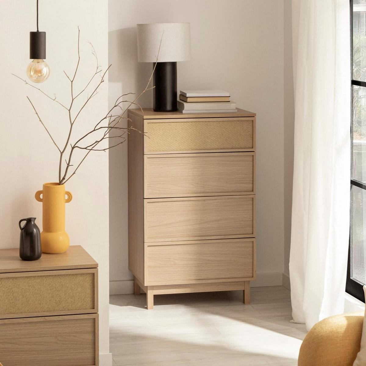 SCHUBLADENSCHRANK Bora Natürlich 60 cm x 100 cm - Naturfarben, Holzwerkstoff (60/100/40cm) - Klast Home