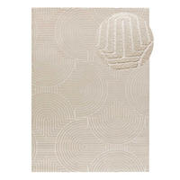 WEBTEPPICH mit geometrischem Muster Weiß Geprägt Zen 133/190 cm - Weiß, Naturmaterialien/Textil (133/190cm) - Atticgo