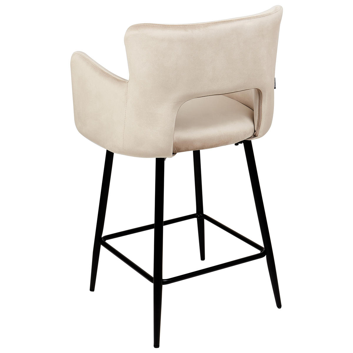 BARSTÜHLEN 2er-Set Taupe Sanilac - Taupe/Schwarz, Textil (51/91/44cm) - Beliani