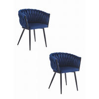 ESSZIMMERSTUHL 2-er Set MAYAN marineblauer Sitz - Dunkelblau, Holzwerkstoff (61/79/55cm) - Valora