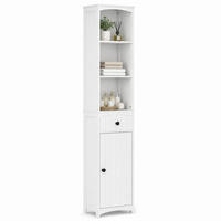 HOCHSCHRANK 34/24/170,5 cm aus MDF-Holz mit Schublade und 3 Regalfächern Weiß - Schwarz/Weiß, Holzwerkstoff (34/170.5/24cm) - Modenvie