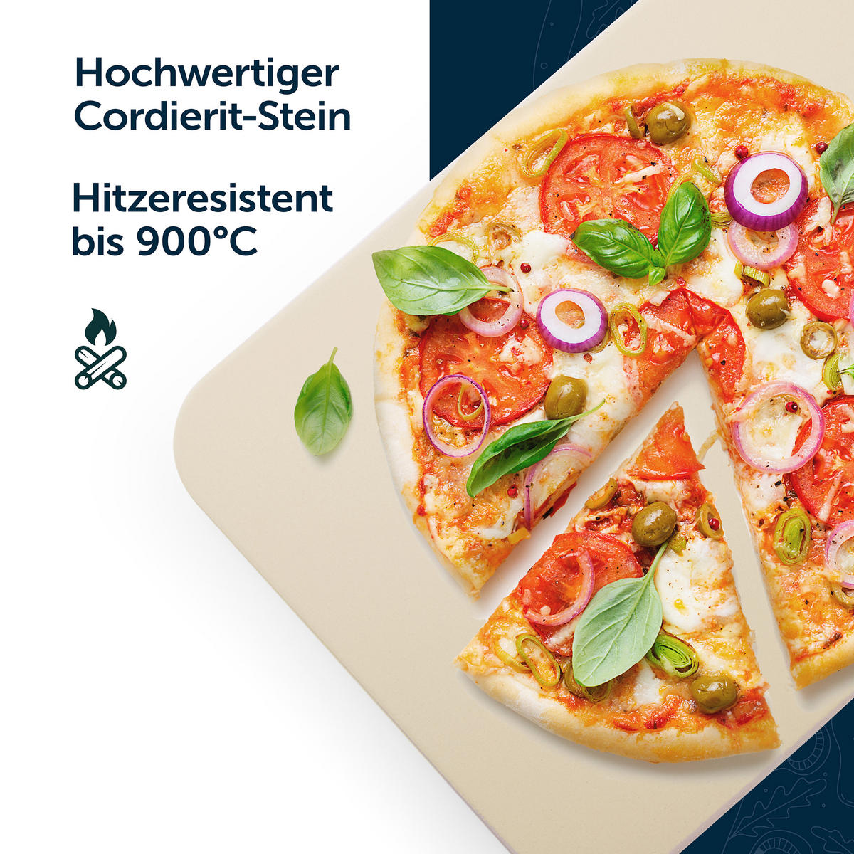 PIZZASTEIN Joel 38/30/15 cm - Beige, Stein (38/1/30cm) - Blumtal