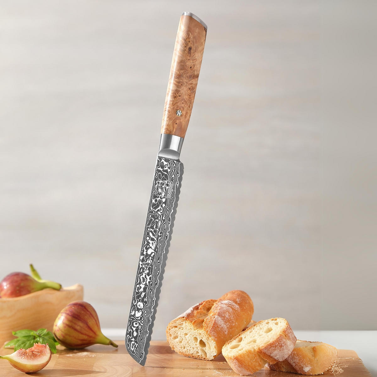 BROTMESSER 20 cm - Birkefarben, Holz/Metall (34cm) - Zayiko