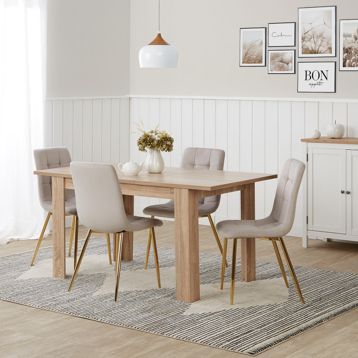 ESSTISCH in Holzwerkstoff 120-153/80/75 cm ausziehbar - Braun, Holz (80/120/75cm) - Homestyle4u