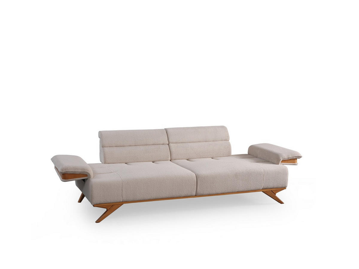 2-SITZER Sofa GRANDE, Beige - Beige, Holz/Textil (185/85/103cm)