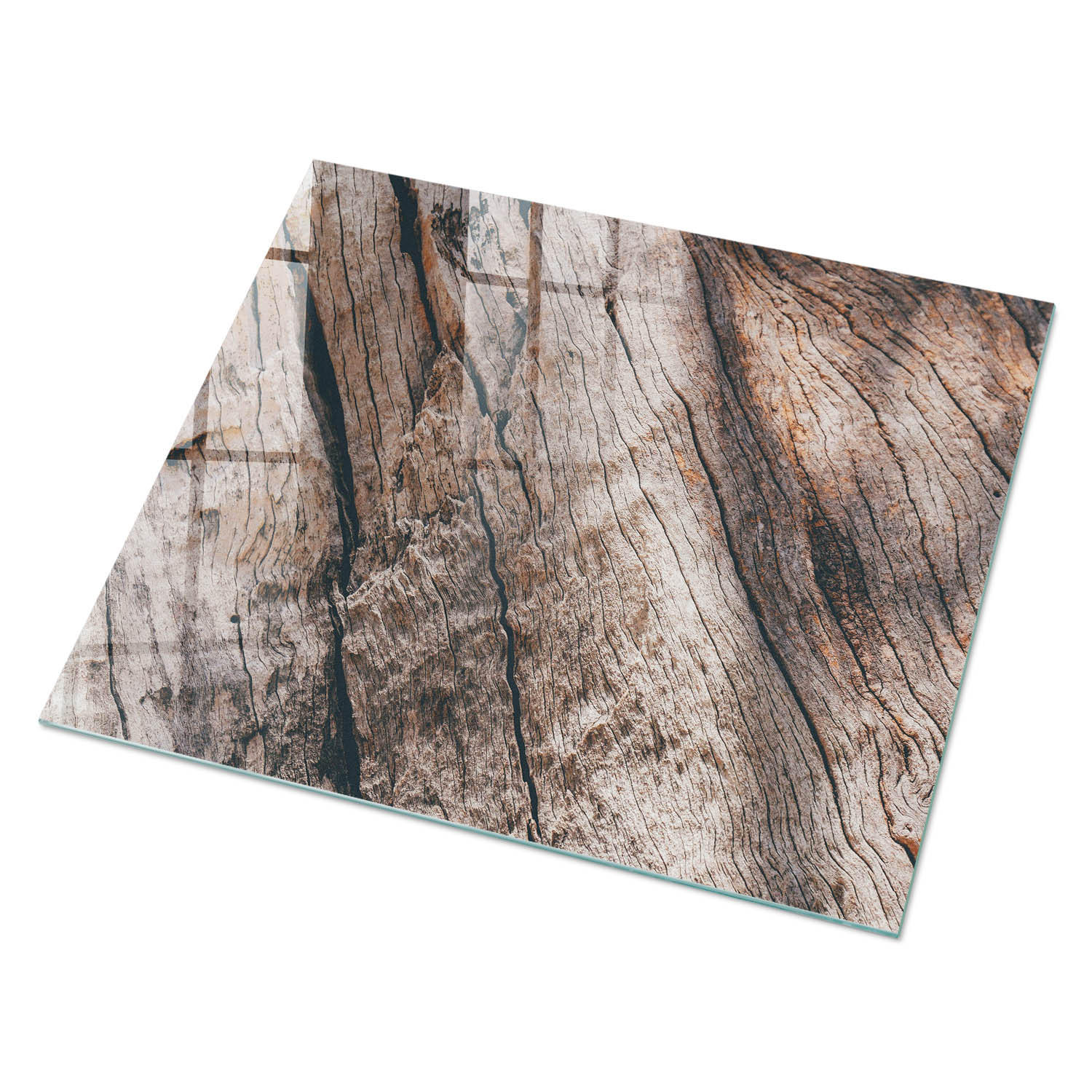 GLASPLATTE 80x60 cm – Holzstruktur - Braun, Glas (0.4/80/60cm) - ArtPrintCave