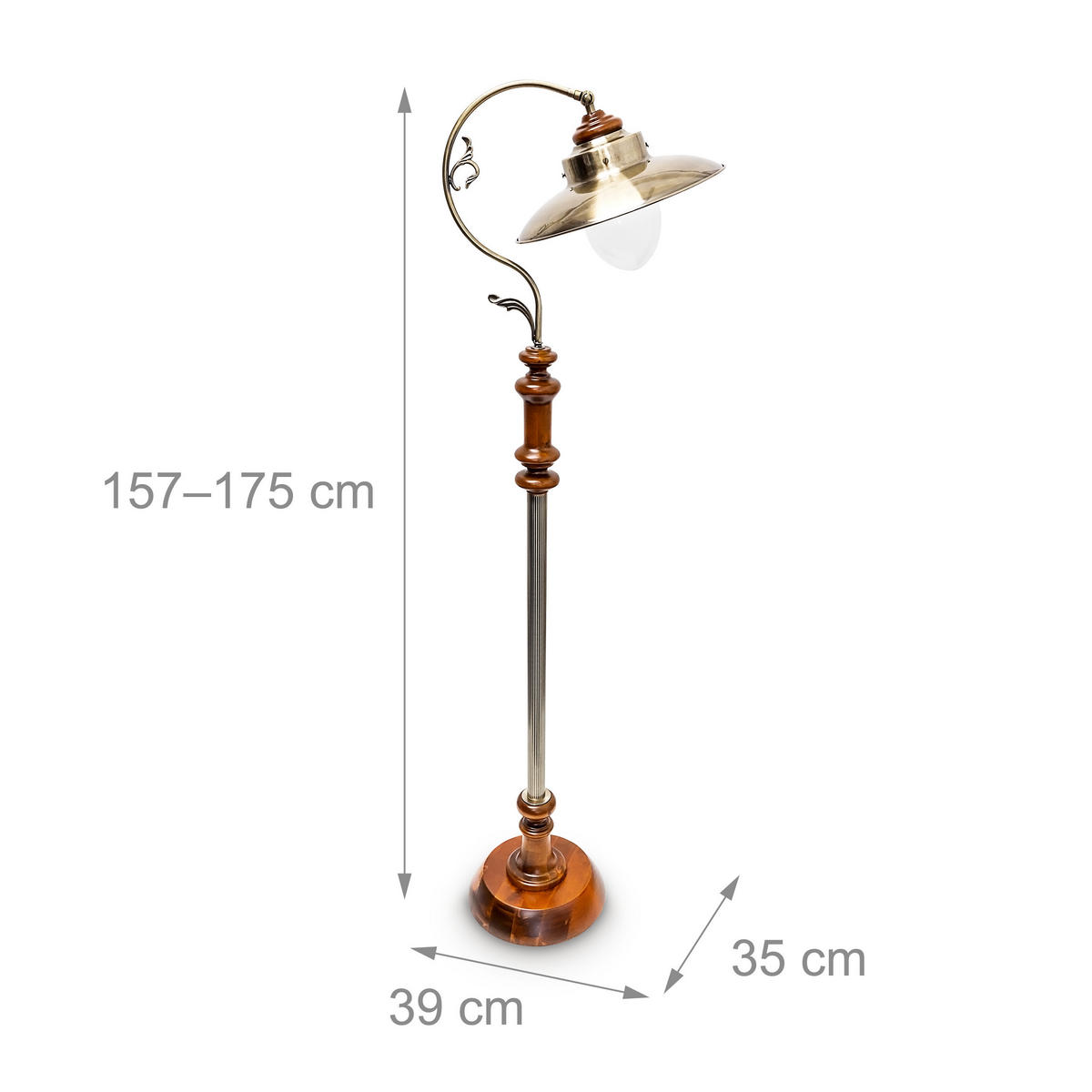 STEHLAMPE - Multicolor, Glas/Holz (35/41/157cm) - Relaxdays