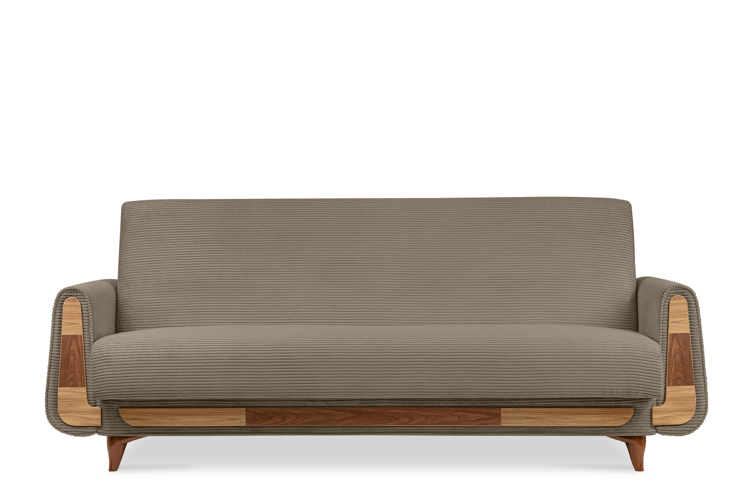 3-SITZER-SCHLAFSOFA GUSTAVO II mit Armlehnen, Beige - Beige, Holz/Holzwerkstoff (230/98/98cm) - KONSIMO®