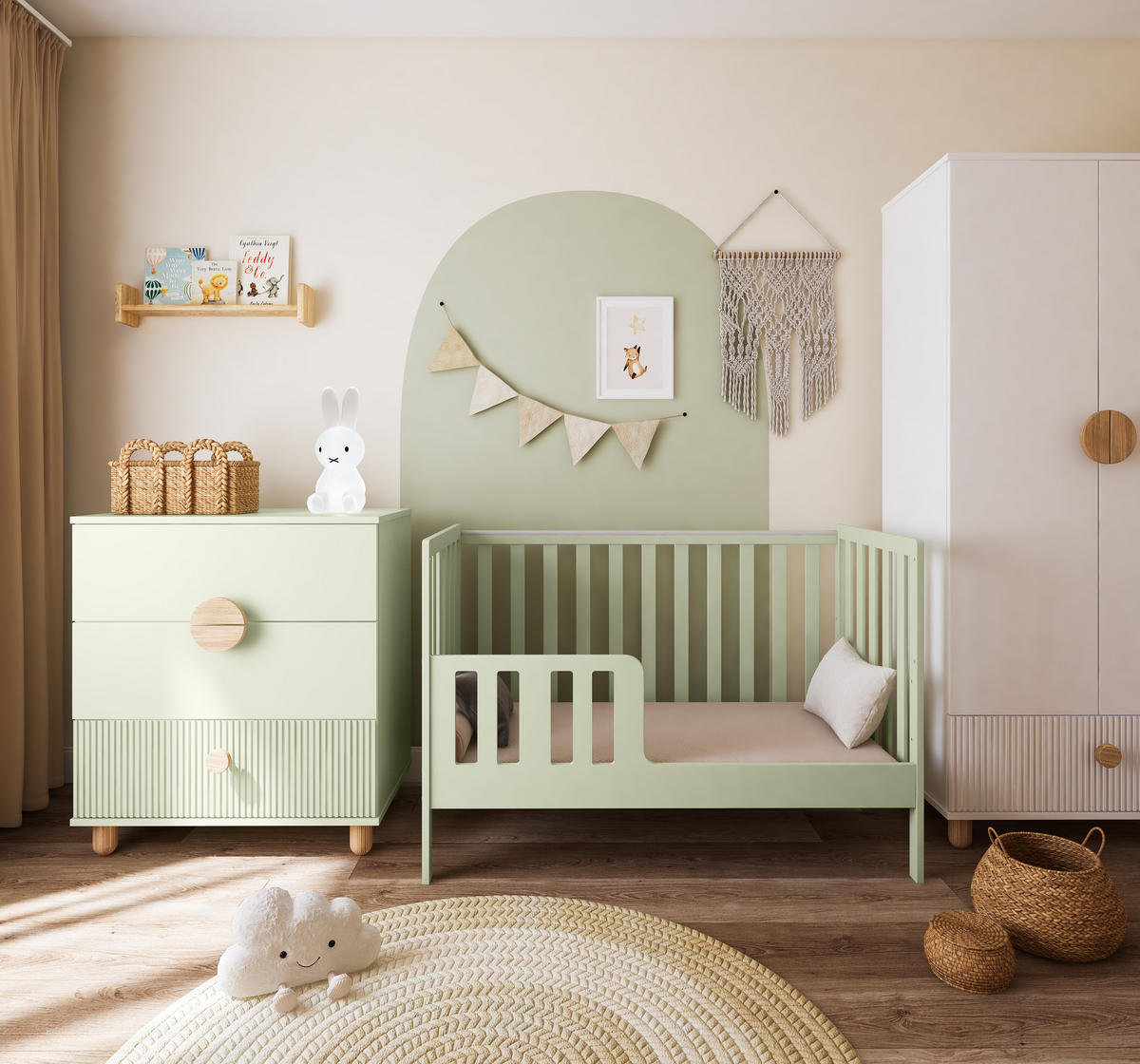 BABYBETT Lio - Mintgrün, Holzwerkstoff (60/120cm) - kiki design