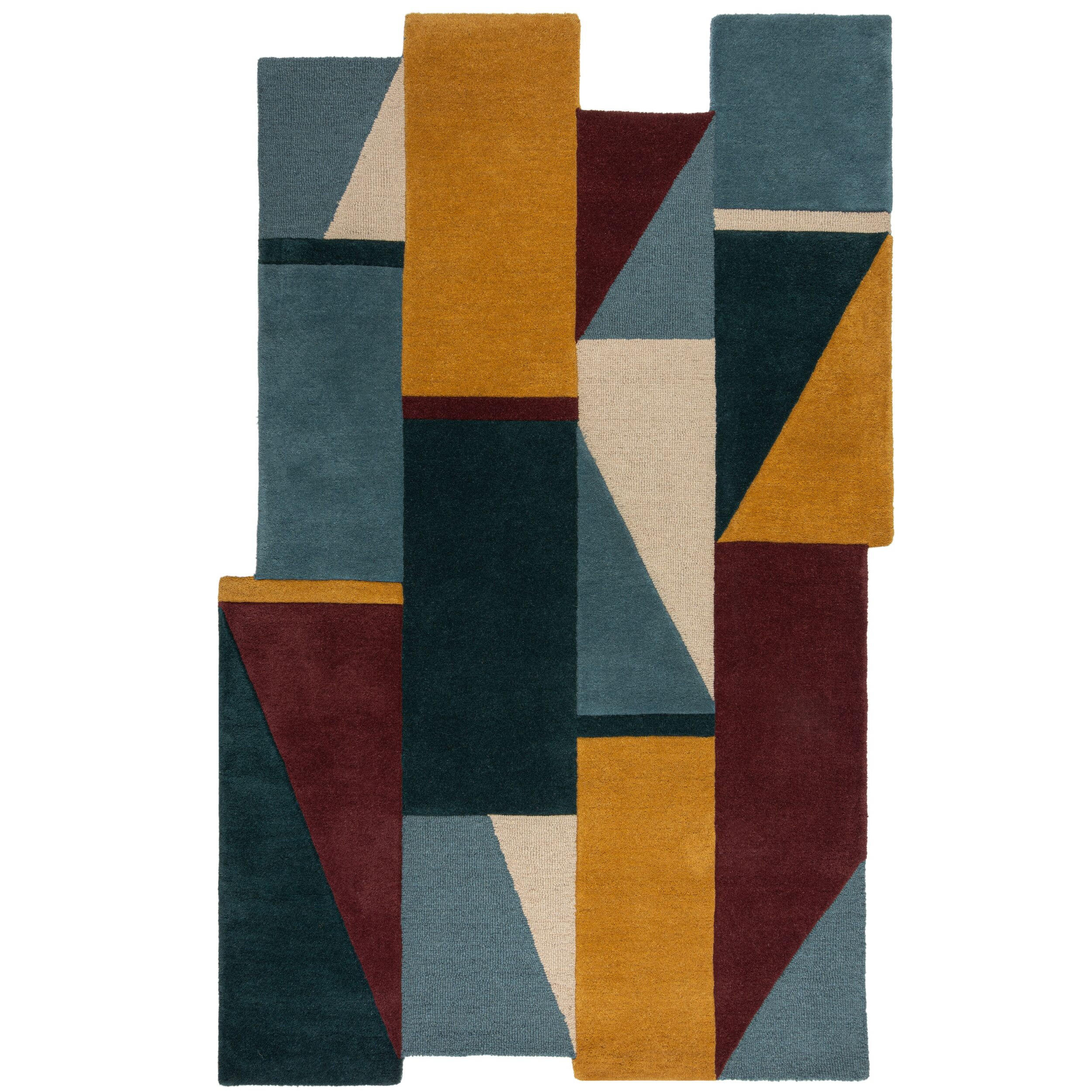 WOLLTEPPICH Shuffle Muster, Abstrakt, Wohnzimmer Multicolor Shaped 120x180 - Multicolor, Textil (120/180cm) - KADIMA DESIGN