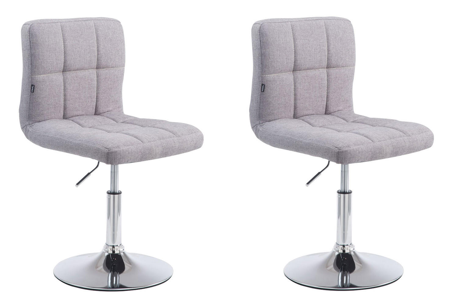 BARHOCKER 2er Set Bangko Stoff Grau - Grau, Textil/Metall (44/74/49cm) - DELUKE