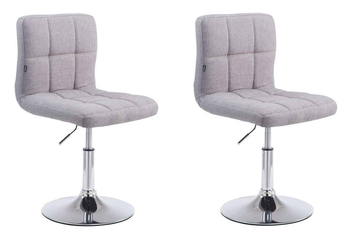 BARHOCKER 2er Set Bangko Stoff Grau - Grau, Textil/Metall (44/74/49cm) - DELUKE