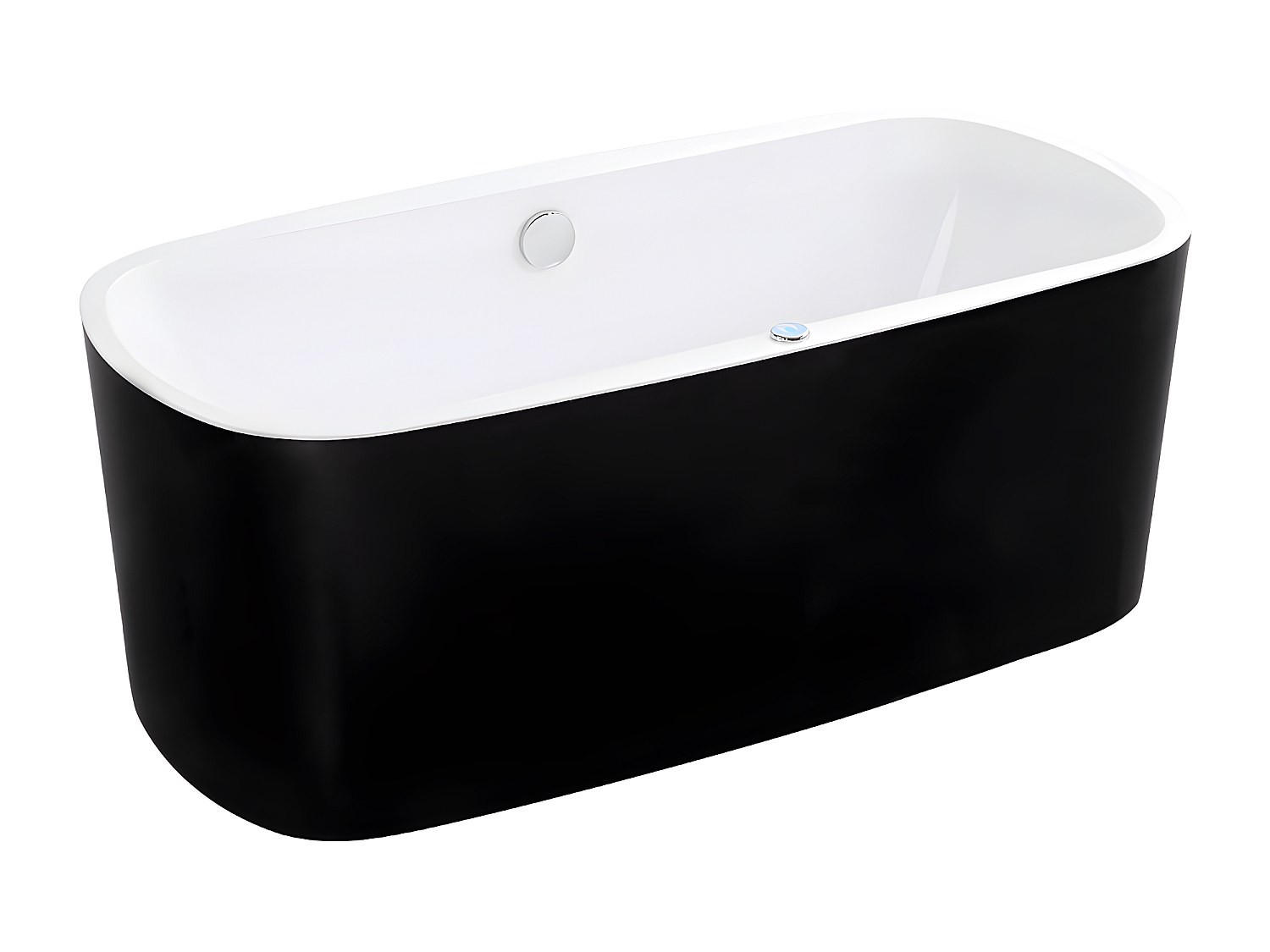 WHIRLPOOLBADEWANNE - 1 Person - Acryl - Schwarz - - Schwarz, Kunststoff (150/56/75cm) - Vente-Unique