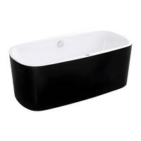 WHIRLPOOLBADEWANNE - 1 Person - Acryl - Schwarz - - Schwarz, Kunststoff (150/56/75cm) - Vente-Unique