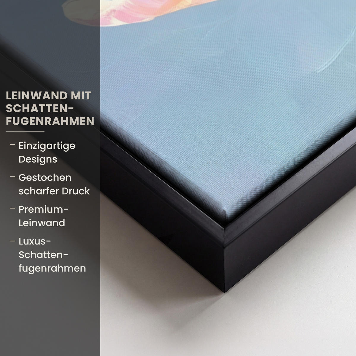 LEINWAND Bilder mit Rahmen - Tulpen - Rosa Akzente - Blau - 60x80 - Pastellblau, Textil (60/80cm) - MuchoWow