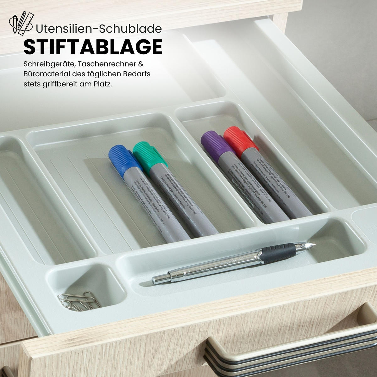 STANDCONTAINER - mit Hängeregistratur 80/42,8/72 cm in Ahornfarben Bogengriff (Metall) - Ahornfarben, Holzwerkstoff (42.8/72/80cm) - bümö