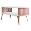 COUCHSITCH Roenni Oval Ember - Messingfarben/Weiß, Holzwerkstoff/Metall (100/50/44cm) - MIRJAN24