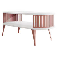 COUCHSITCH Roenni Oval Ember - Messingfarben/Weiß, Holzwerkstoff/Metall (100/50/44cm) - MIRJAN24