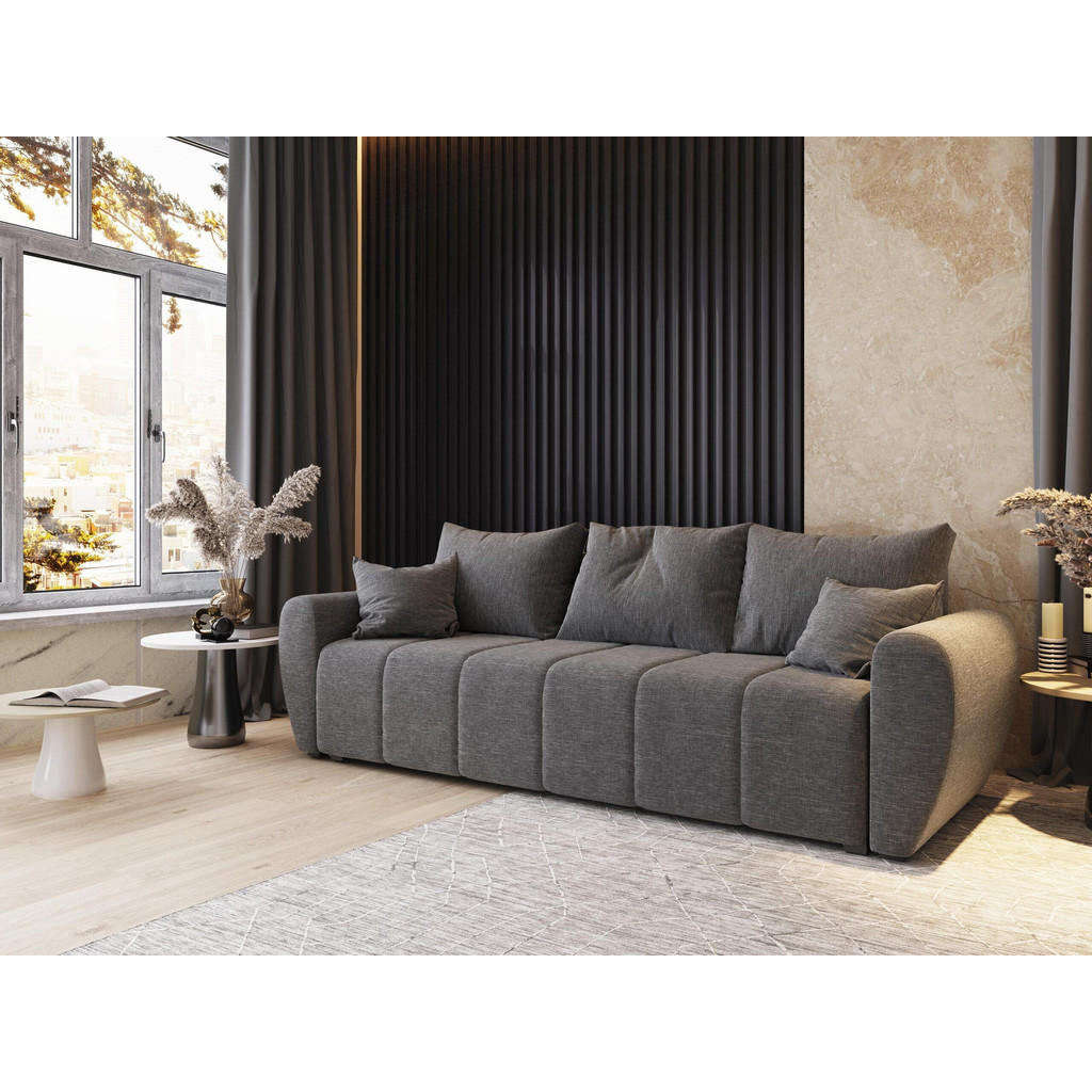 Thumbnail - Masseno Bettsofa, Hellgrau, Textil, 242x82x80 cm, Wohnzimmer, Sofas & Couches, Schlafsofas