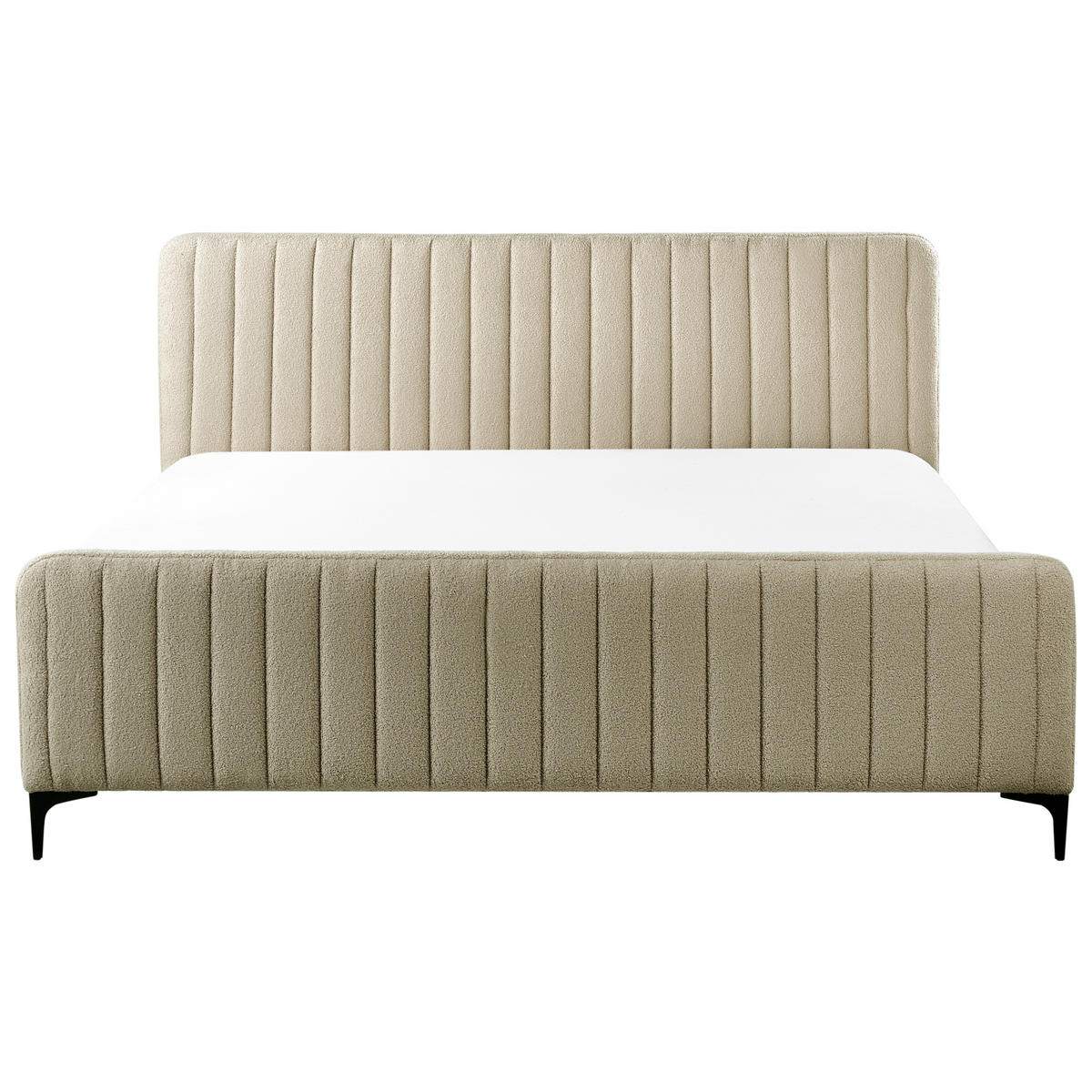 POLSTERBETT mit Lattenrost 180x200 cm Beige Lunan - Beige, Textil (180/200cm) - Beliani